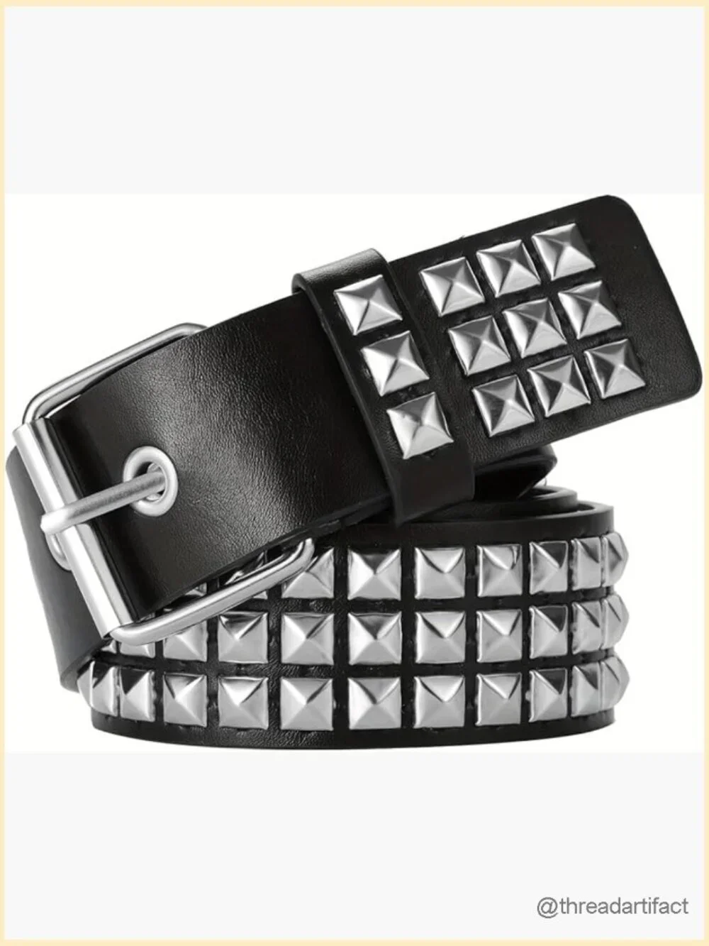 Punk Rock Rivet Studded Belt with Pyramid Studs